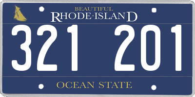 RI license plate 321201