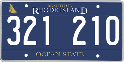 RI license plate 321210