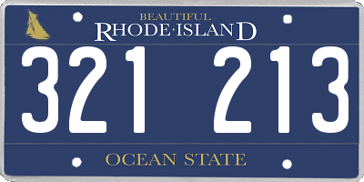 RI license plate 321213