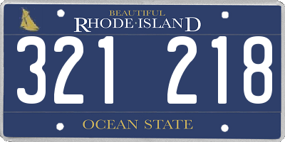 RI license plate 321218