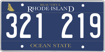 RI license plate 321219