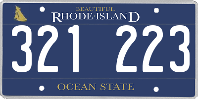 RI license plate 321223