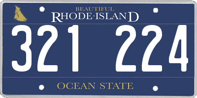 RI license plate 321224