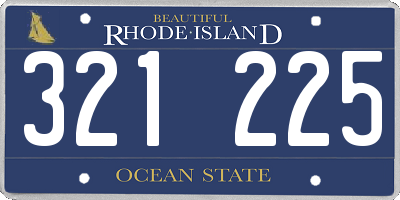 RI license plate 321225