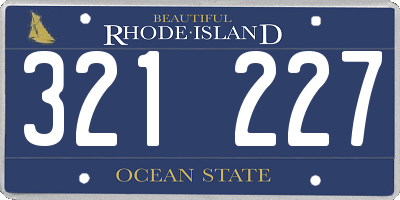 RI license plate 321227