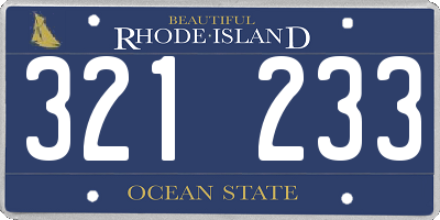 RI license plate 321233