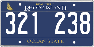 RI license plate 321238