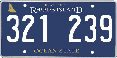 RI license plate 321239