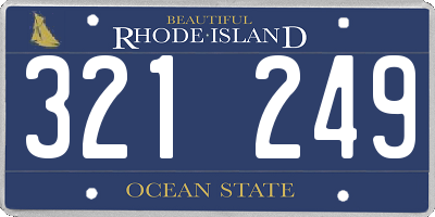 RI license plate 321249