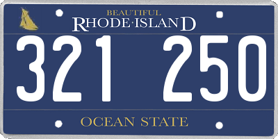 RI license plate 321250