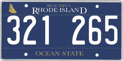 RI license plate 321265