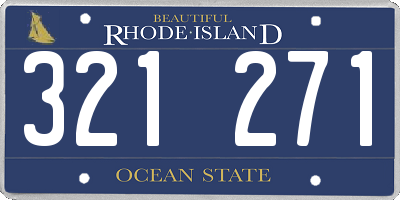 RI license plate 321271