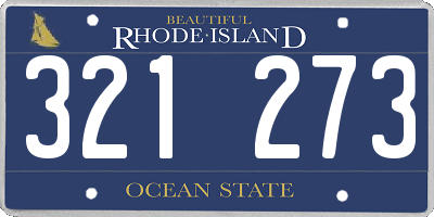 RI license plate 321273