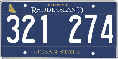 RI license plate 321274