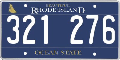 RI license plate 321276