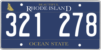 RI license plate 321278