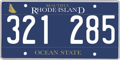 RI license plate 321285
