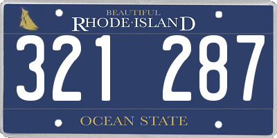 RI license plate 321287