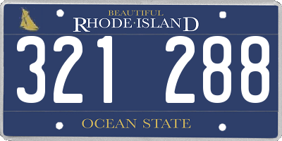 RI license plate 321288
