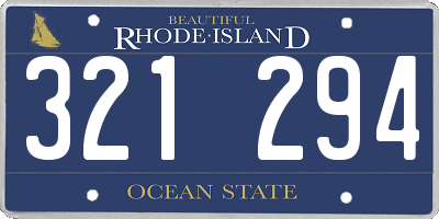 RI license plate 321294