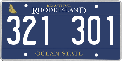 RI license plate 321301