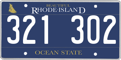 RI license plate 321302