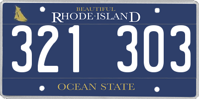 RI license plate 321303