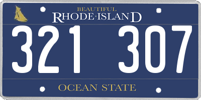 RI license plate 321307
