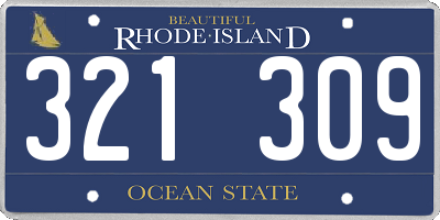 RI license plate 321309