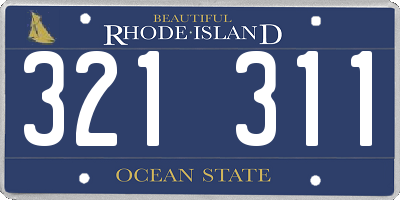 RI license plate 321311