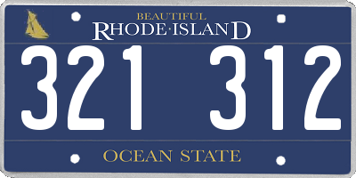 RI license plate 321312