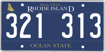 RI license plate 321313