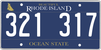 RI license plate 321317
