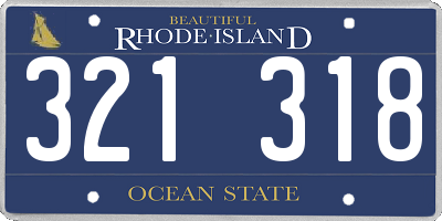 RI license plate 321318