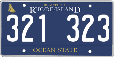 RI license plate 321323