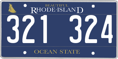 RI license plate 321324