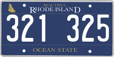 RI license plate 321325