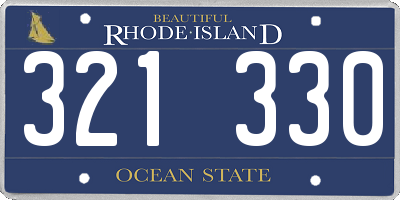 RI license plate 321330