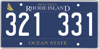 RI license plate 321331