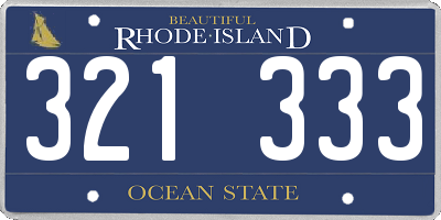 RI license plate 321333
