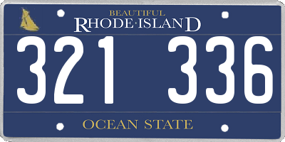 RI license plate 321336