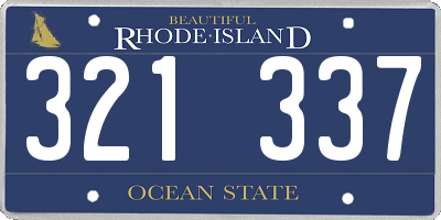 RI license plate 321337