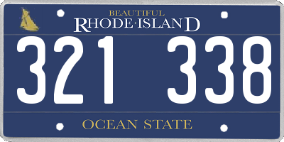 RI license plate 321338