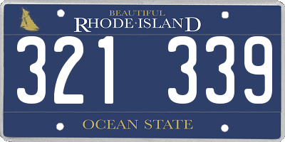 RI license plate 321339