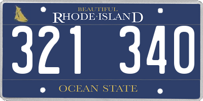 RI license plate 321340