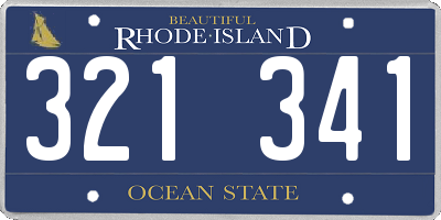 RI license plate 321341