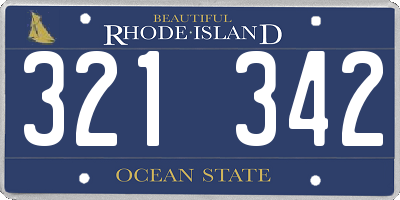 RI license plate 321342