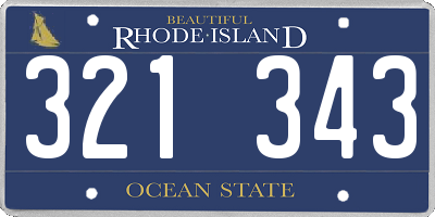 RI license plate 321343