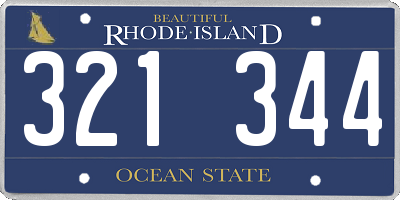 RI license plate 321344