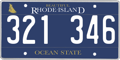 RI license plate 321346